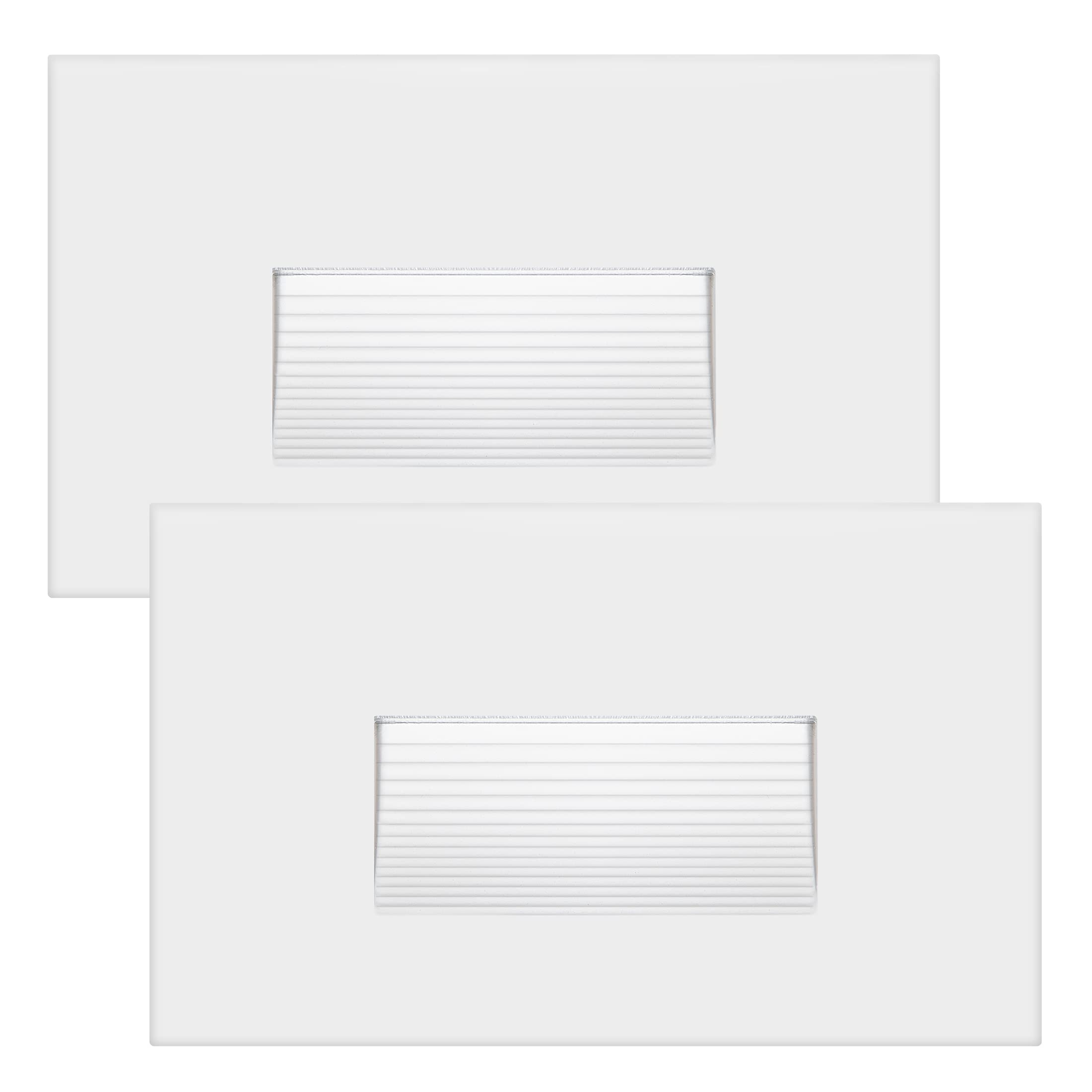 Maxxima 2 Pack Horizontal LED Step Light - Modern Indoor/Outdoor Stair Light, 3 CCT Color Selectable 3000K, 4000K, 5000K, 75 Lum