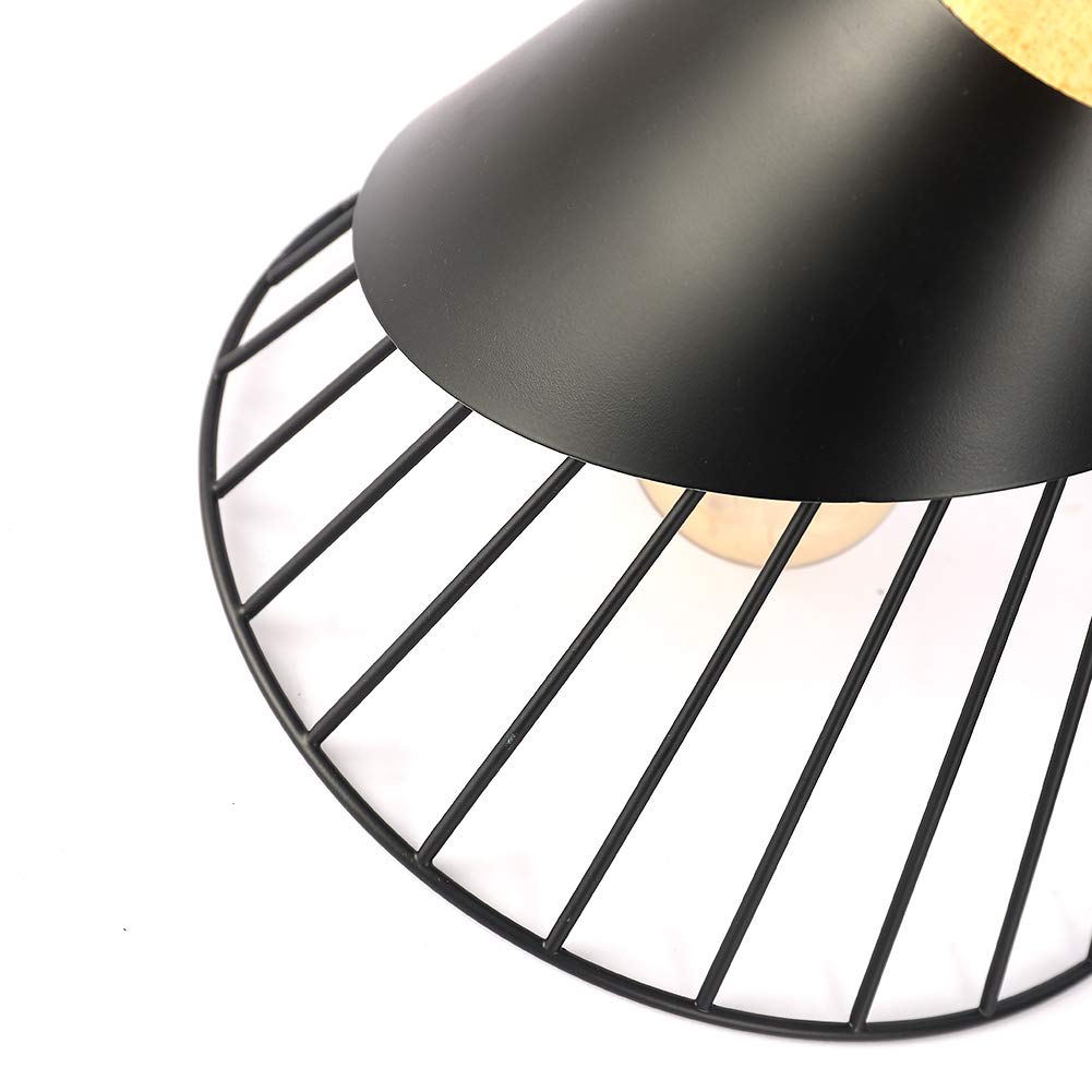 Mxsaoud 2 Pieces Modern Black Pendant Light Over Kitchen Island,Adjustable Wood Hanging Light Fixture,Industrial Pendant Lightin