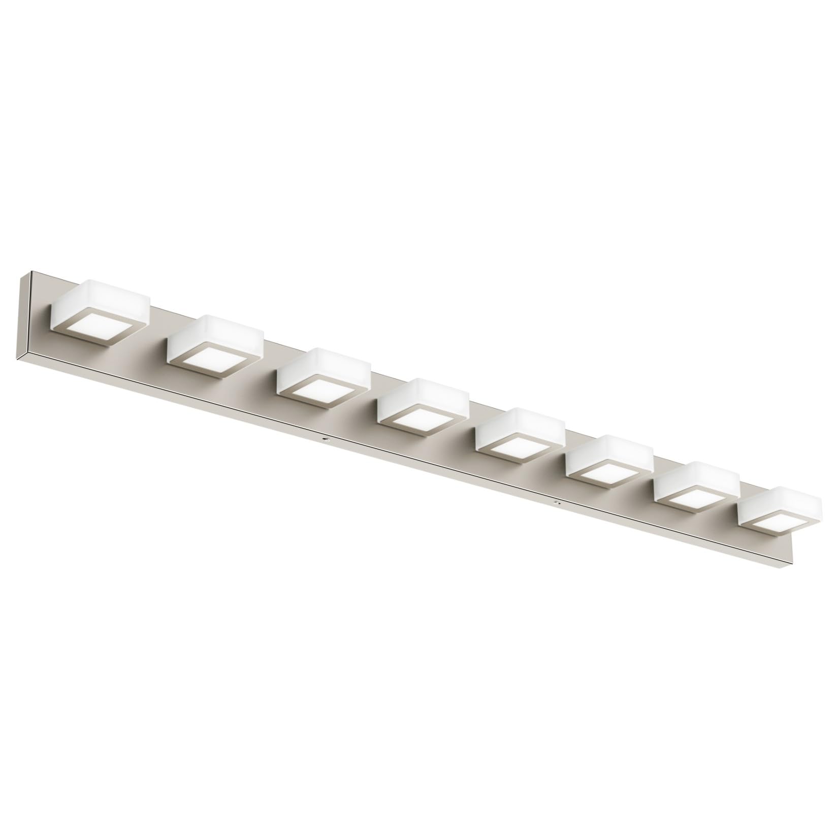 Ralbay 8-Light Brushed Nickel Bathroom Vanity Lights Metal Acrylic Led Modern Bathroom Wall Lighting Fixtures Over Mirror