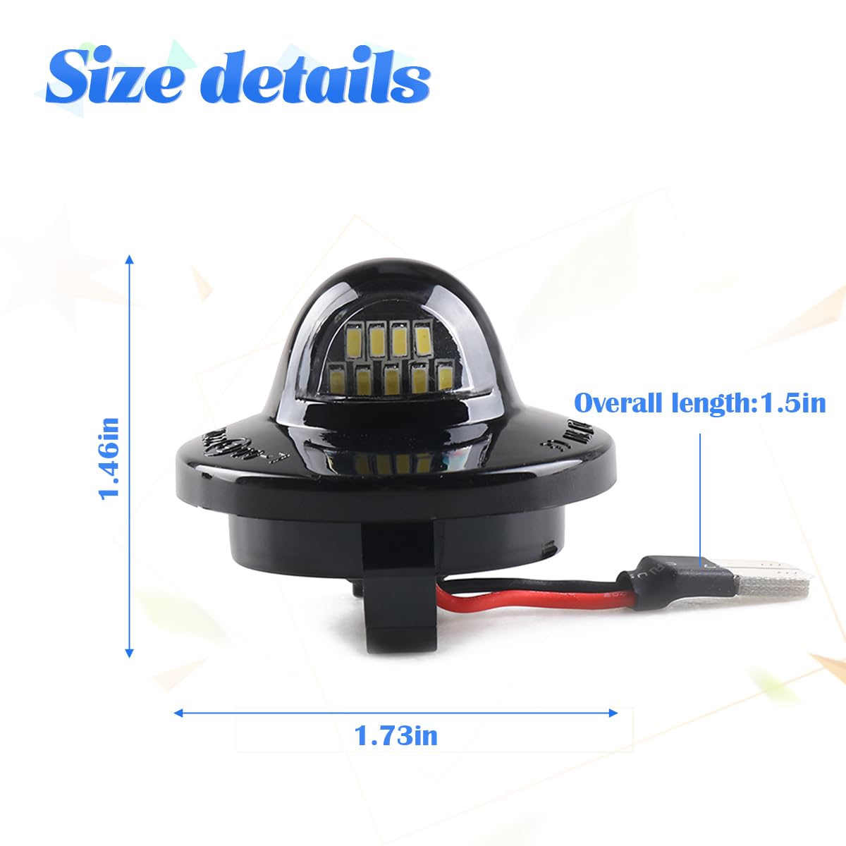 Besulen 2Pcs Car Led License Plate Lights  White Bright Light Rear Bumper Tag Lights  Assembly Oem Replacement Auto License Plate Light  For Pickup Truck F150 F250 F350 And More