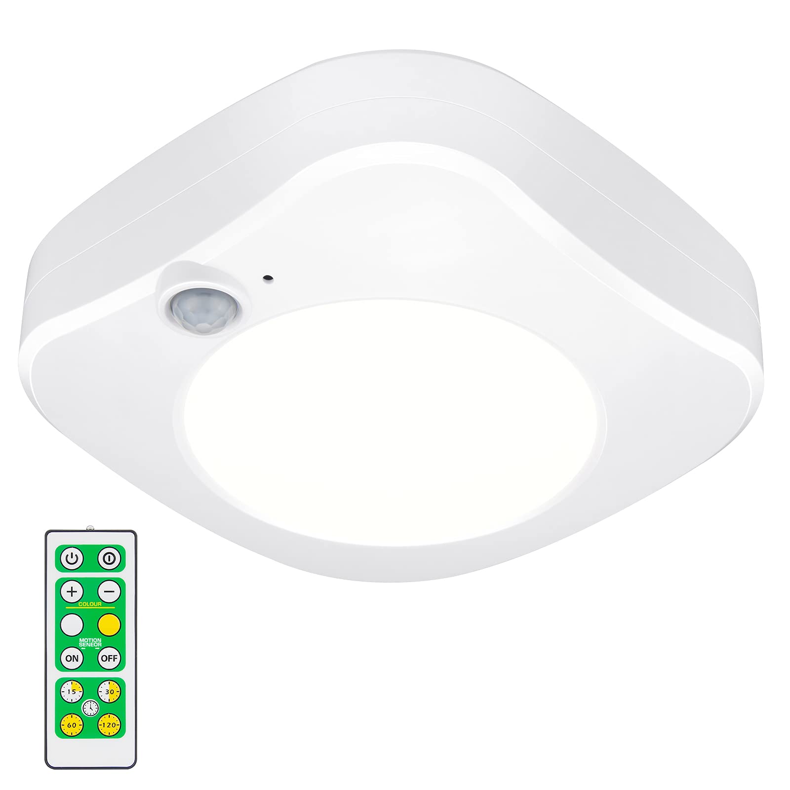 Shower Screen Remote BIGMONAT Cordless Shower Light, Motion Sensor, Remote Control, Dimmabl ...