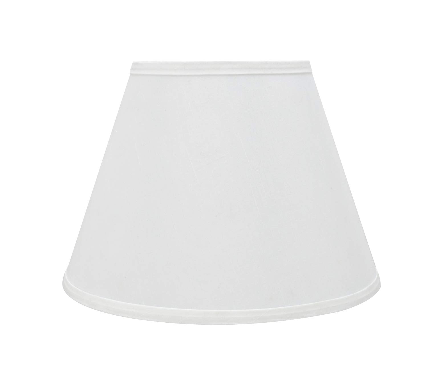 Aspen Creative Lamp Shade, Transitional Empire Shape, Faux Silk, Pearl White, 7in Top x 13in Bottom x 9.5in Slant Height, Model 32188A