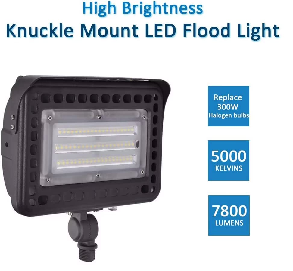 Szgmjia 60W Led Flood Light With Knuckle, Dusk To Dawn Outdoor Light,Ultra Brightness Daylight 7800Lm 300W Equivalent,Waterproof Security Light For Yard Garden Playground