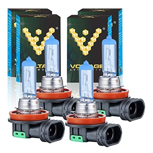 Voltage Automotive H11 Bulb Polarize White Replacement For Low Beam High Beam Driving Fog Light (4 Pack)