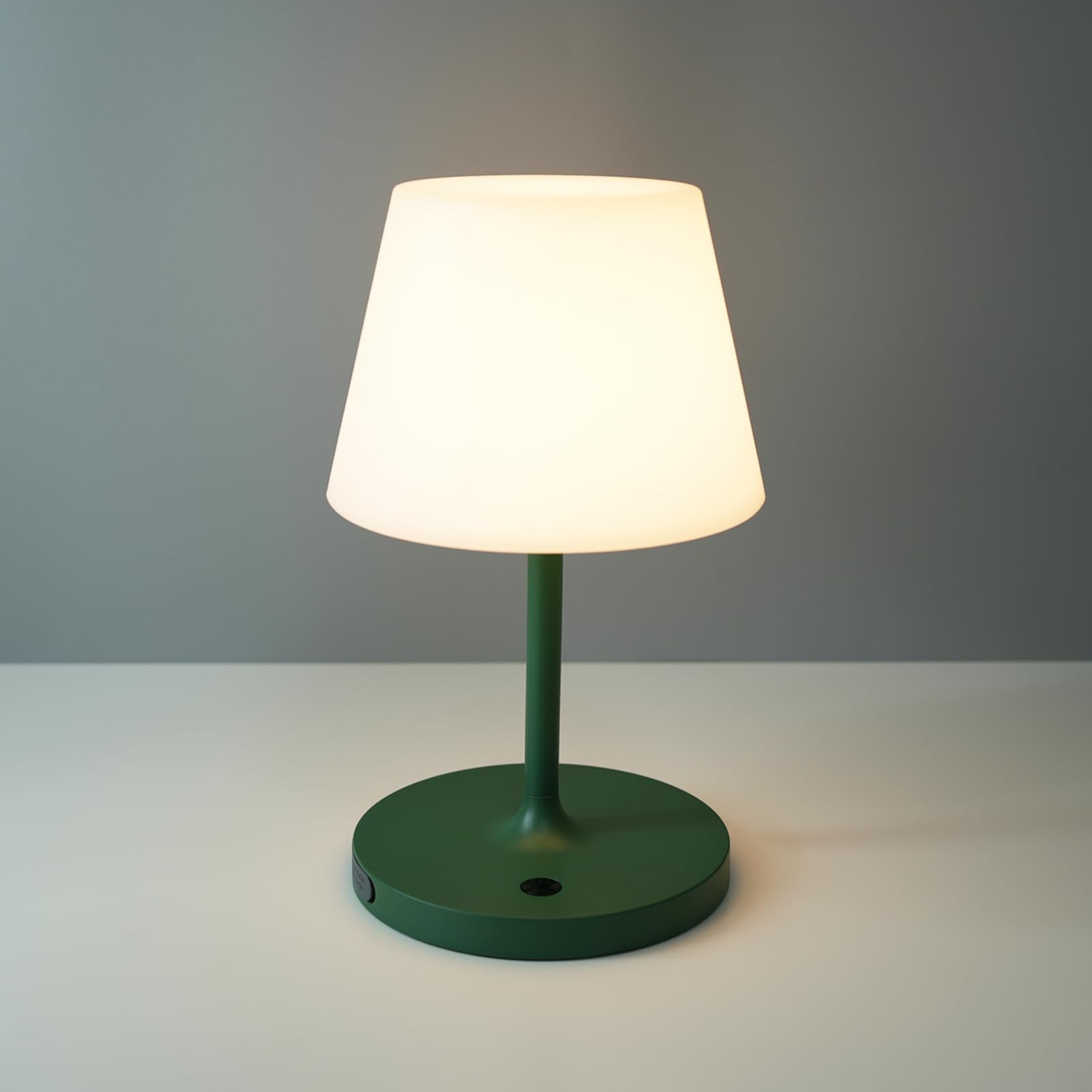 WEILAILUX Outdoor Table Lamp, Waterproof, Rechargeable, Touch Dimmable, 9.6in, Green, Model WL-3669
