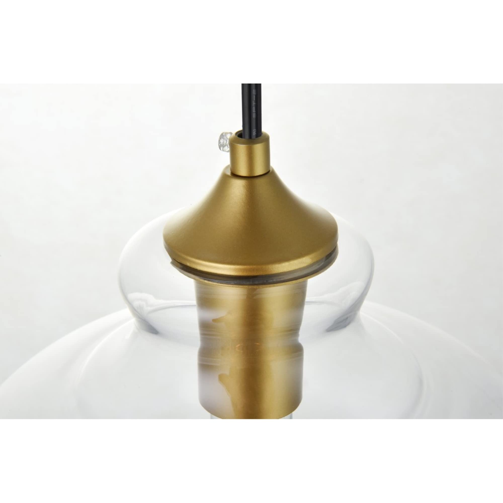 Living District Destry 1-Light Mid-Century Metal Pendant in Brass Finish
