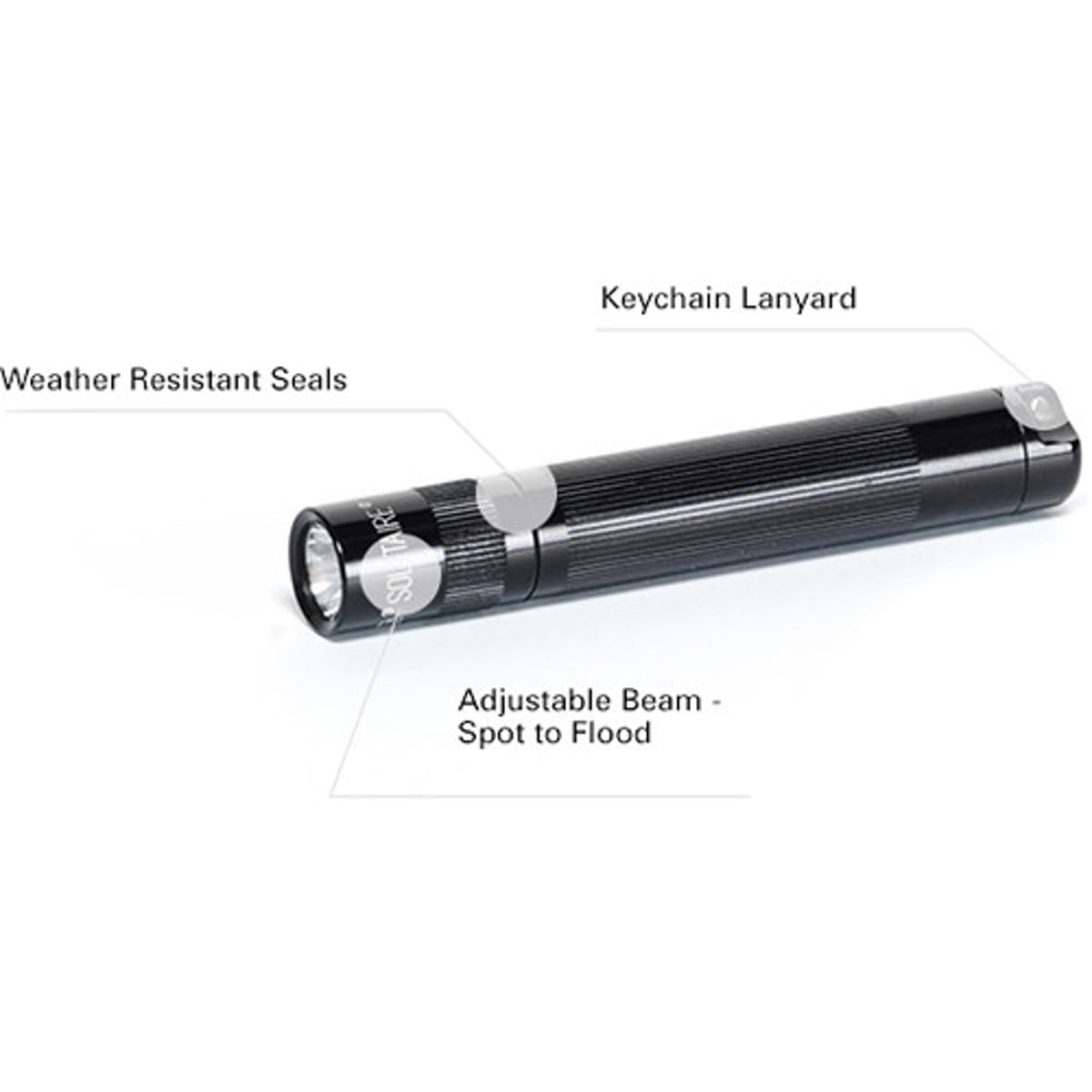 MagLite Solitaire Spectrum Series LED Flashlight - 0.5" x 3.2", Black Body, Red LED Light, Model J3ASW2