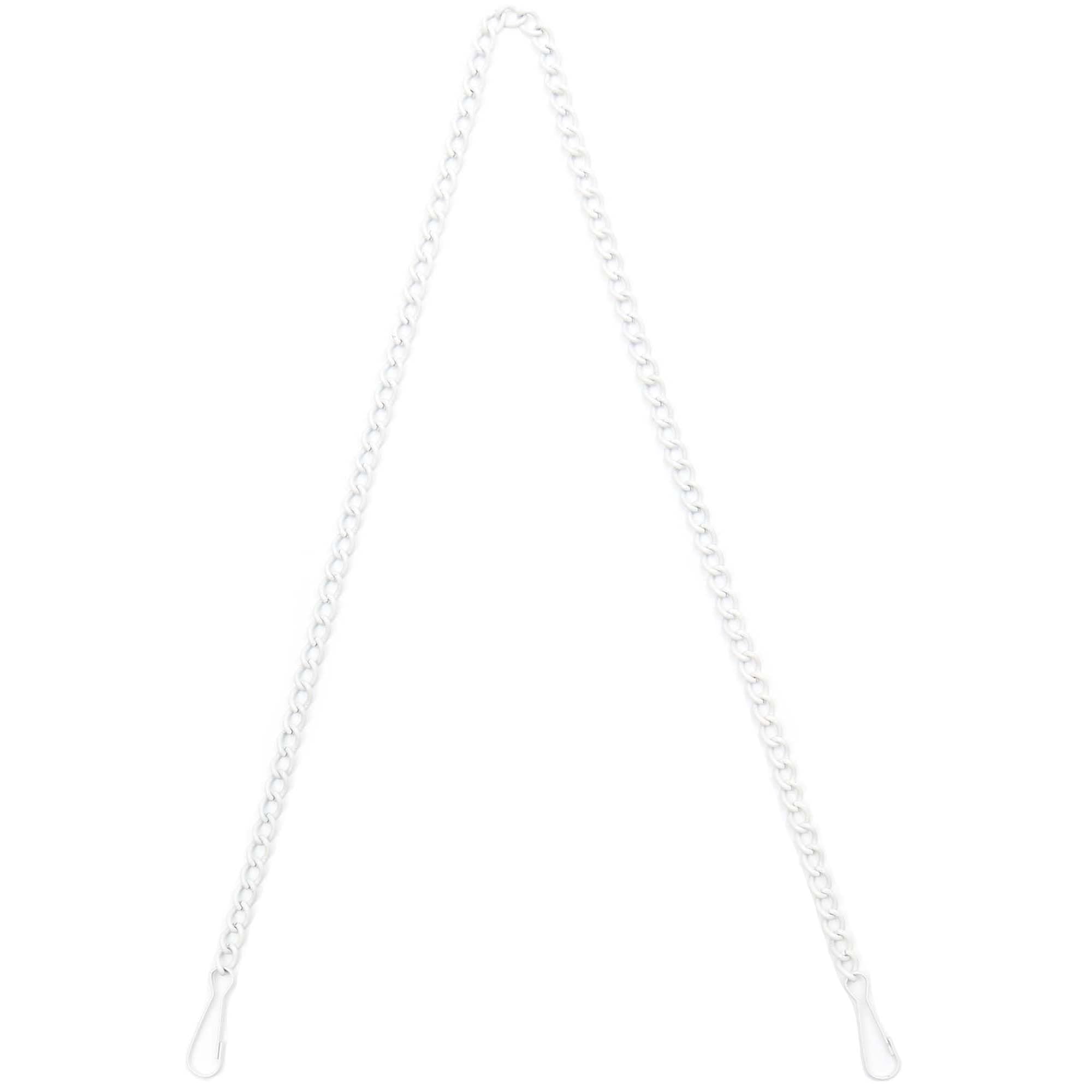 Bieye Metal Chain with Safety Hooks for Stained Glass Hangings, 30-inch, White Plating, Model Chain005