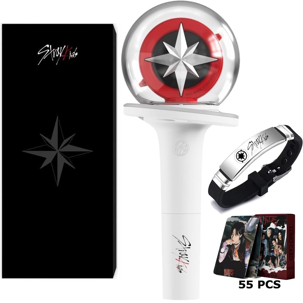 Niaycouky Straykids Lightstick, Cheering Lights for Concert Light Sticks with Bluetooth Function with Merch Bracelets and 55 Pho