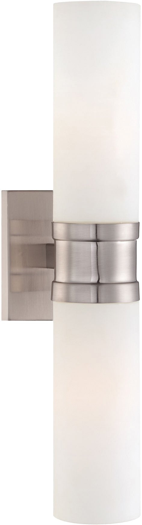 Minka Lavery Wall Sconce Lighting 4462-84 Reversible 120w (18H x 4W) Damp Bath Vanity Fixture, Satin Nickel