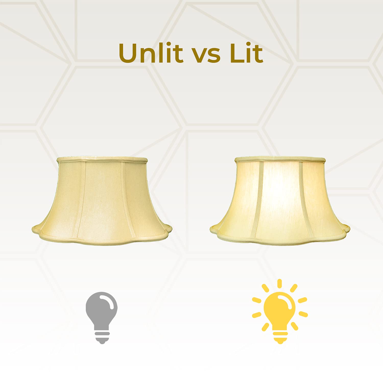 Royal Designs 6-Way Out Scallop Bell Lamp Shade, Antique Gold, 13 x 19 x 11.25, Metal, Model BS-722-19AGL