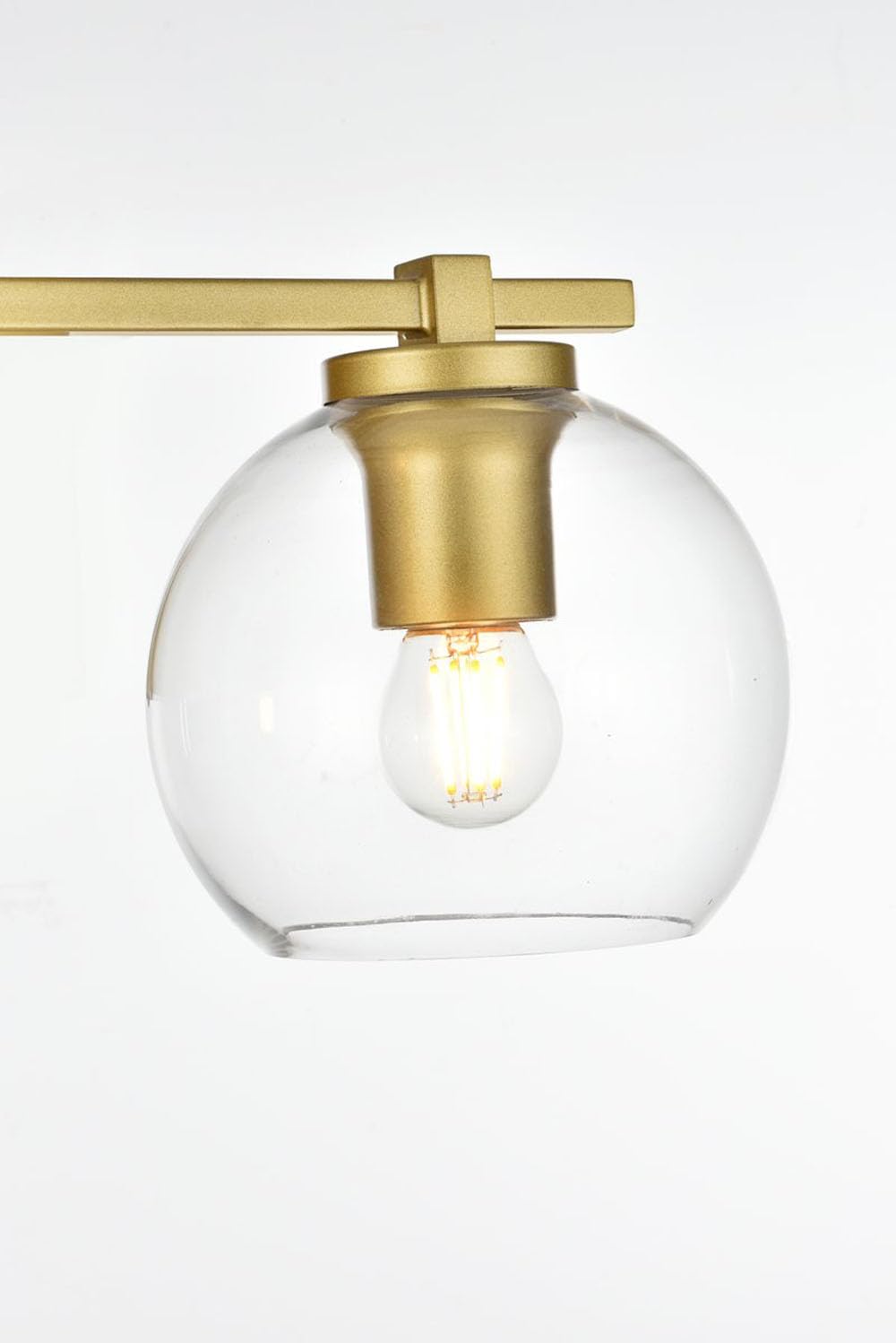 Living District Juelz 3-Light Iron & Glass Bath Sconce In Brass/Clear