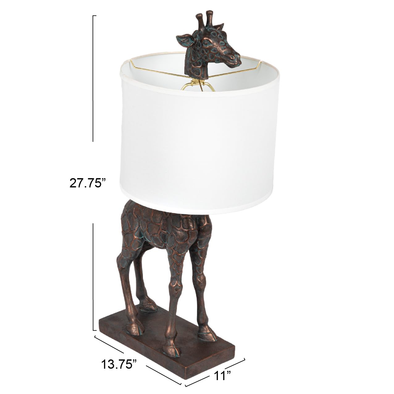 Creative Co-Op Bronze Giraffe Table Lamp with Linen Shade - Stylish Home Lighting Decor