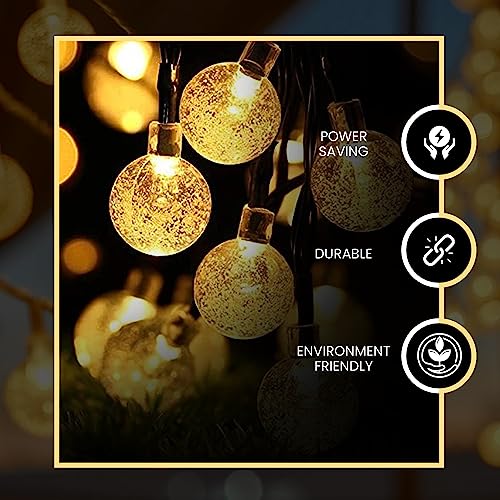 Lexton Crystal Ball String Light | Decorative Crystal | Bubble Ball String LED Lights | Warm White | for Indoor & Outdoor Decora