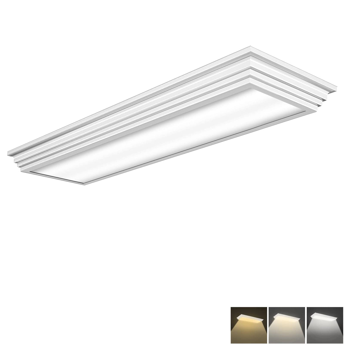 Faithsail Dimmable 2Ft Led Wraparound Light, 3 Color Temperature 3000K/4000K/5000K Cct 50W 5500Lm 2 Foot Kitchen Led Light Fixtu