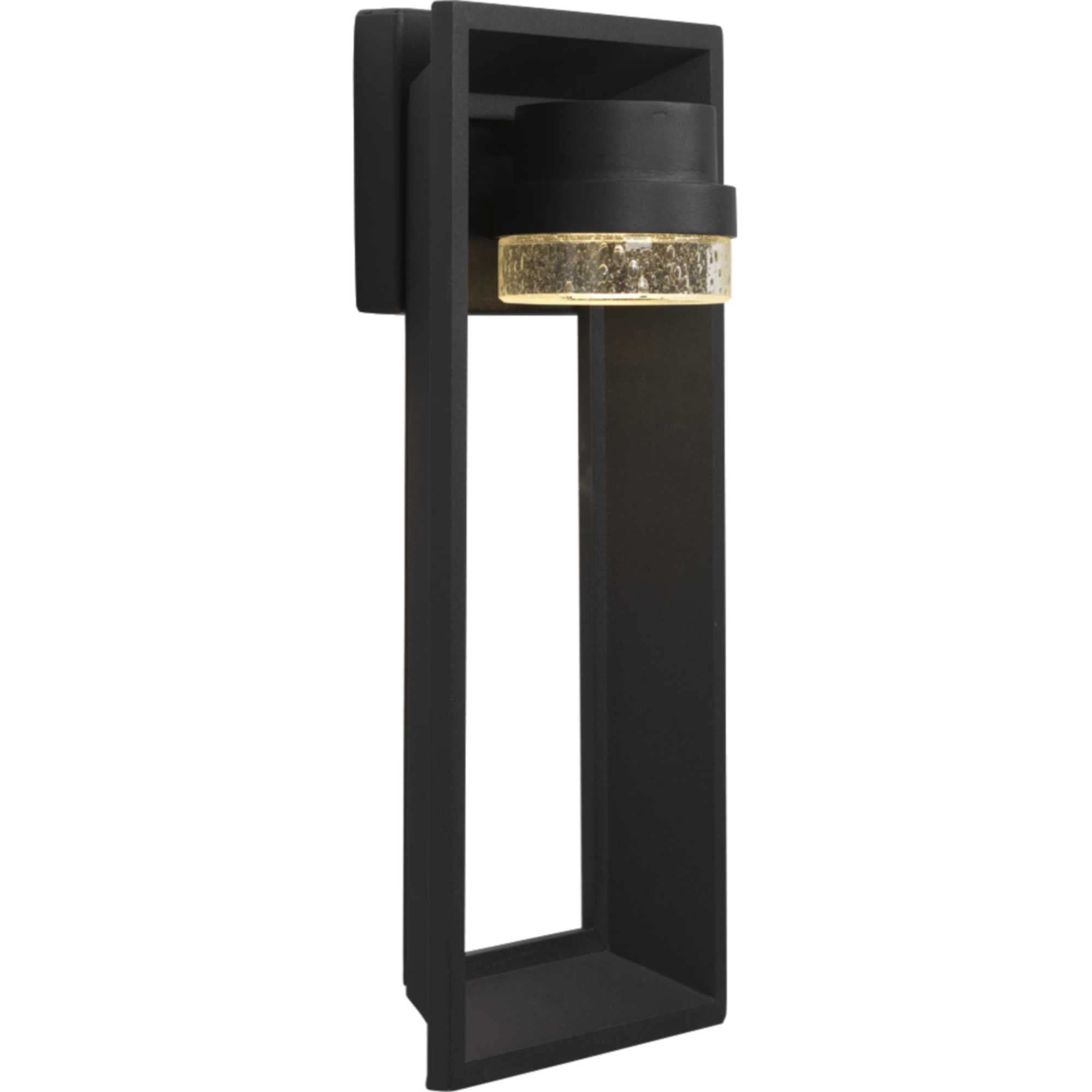 Progress Lighting 1-Light Outdoor Wall Lantern, Architectural Bronze, Clear Seeded Glass, Aluminum, Model P560029-129-30, Size 16x7.5x7.5