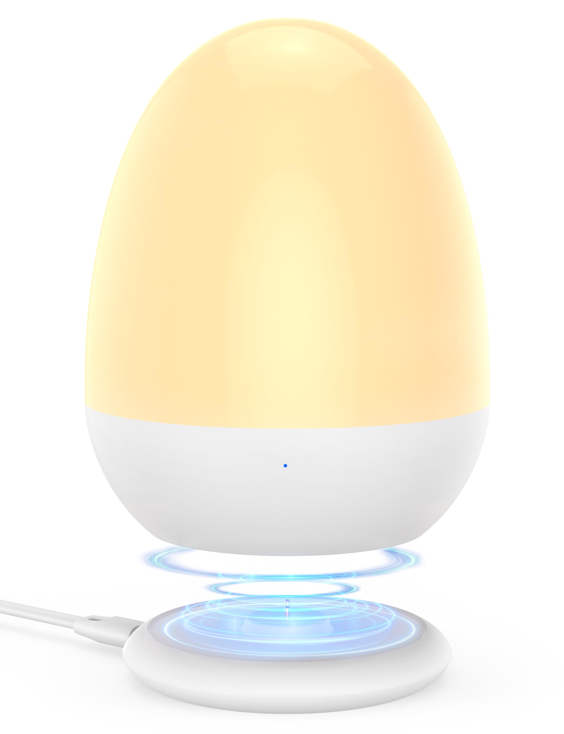 JolyWell Baby Night Light, Portable Egg Lamp, Touch Control, Timer, ABS+PC, 3.6x3.6x4.6 inches, White-2, Model CL001