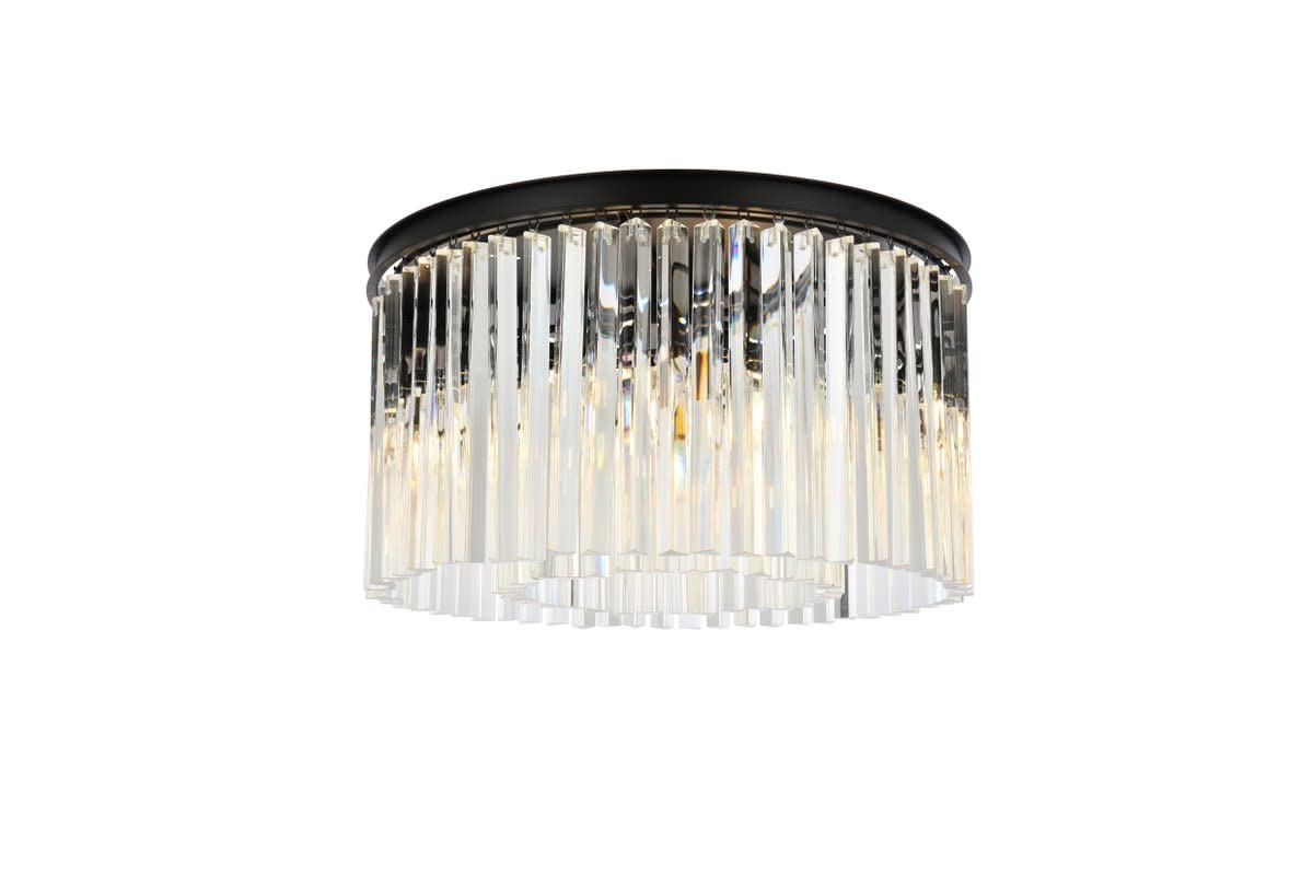 Elegant Lighting 1208F26MB-Rc 26 Dia x 135 H in Sydney Flush Mount - Mocha Brown- Royal cut crystals