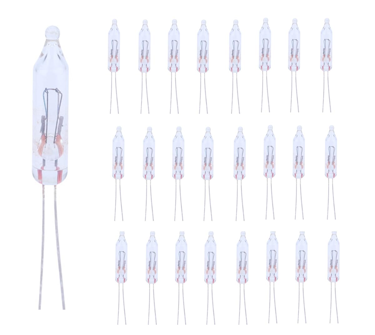 Generic 12V Mini Christmas Replacement Bulbs, 0.96W, Pinched Base, White, Pack of 10