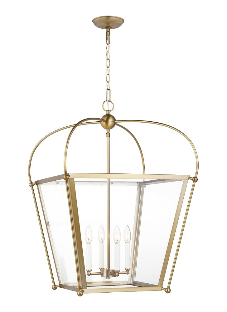Generation Lighting 4-Light Charleston Pendant Light Fixture (Satin Brass) 5291004-848 | Modern Ceiling Light Fixture for Home D