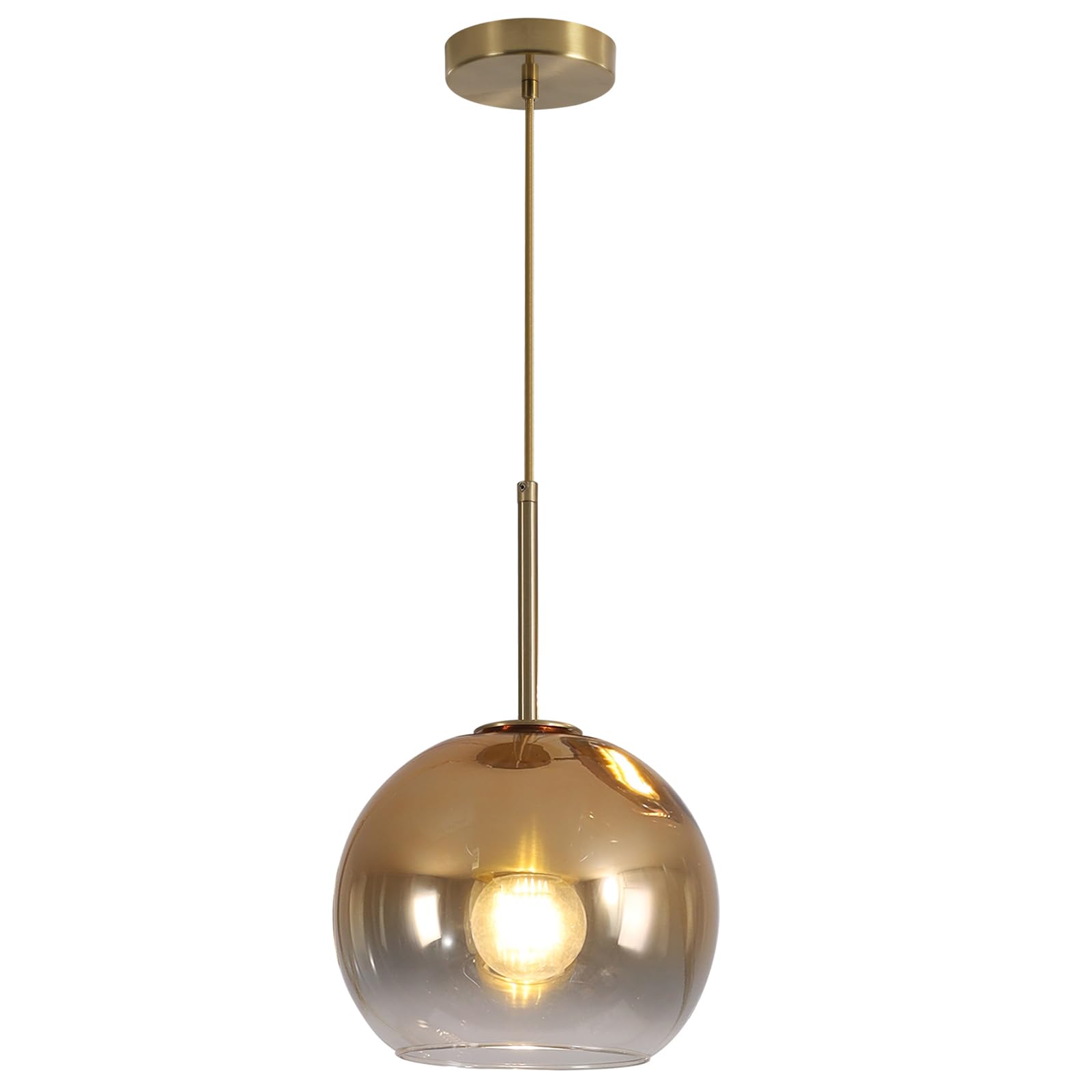 KCO Lighting 1-Light Modern Glass Pendant Lights Large Gold Globe Pendant Light Mid Century Single Pendant Light Kitchen Island 