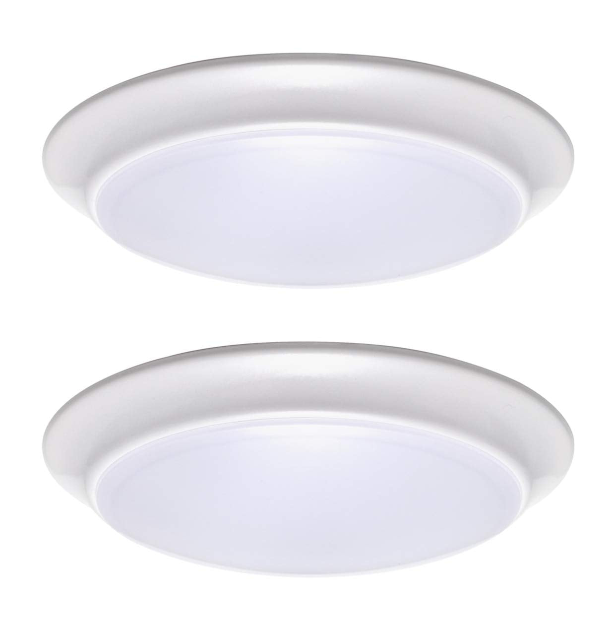LIT-PaTH LED Flush Mount Ceiling Light, Dimmable, 11.5W, 900 Lumen, 3000K, Aluminum, 2-Pack
