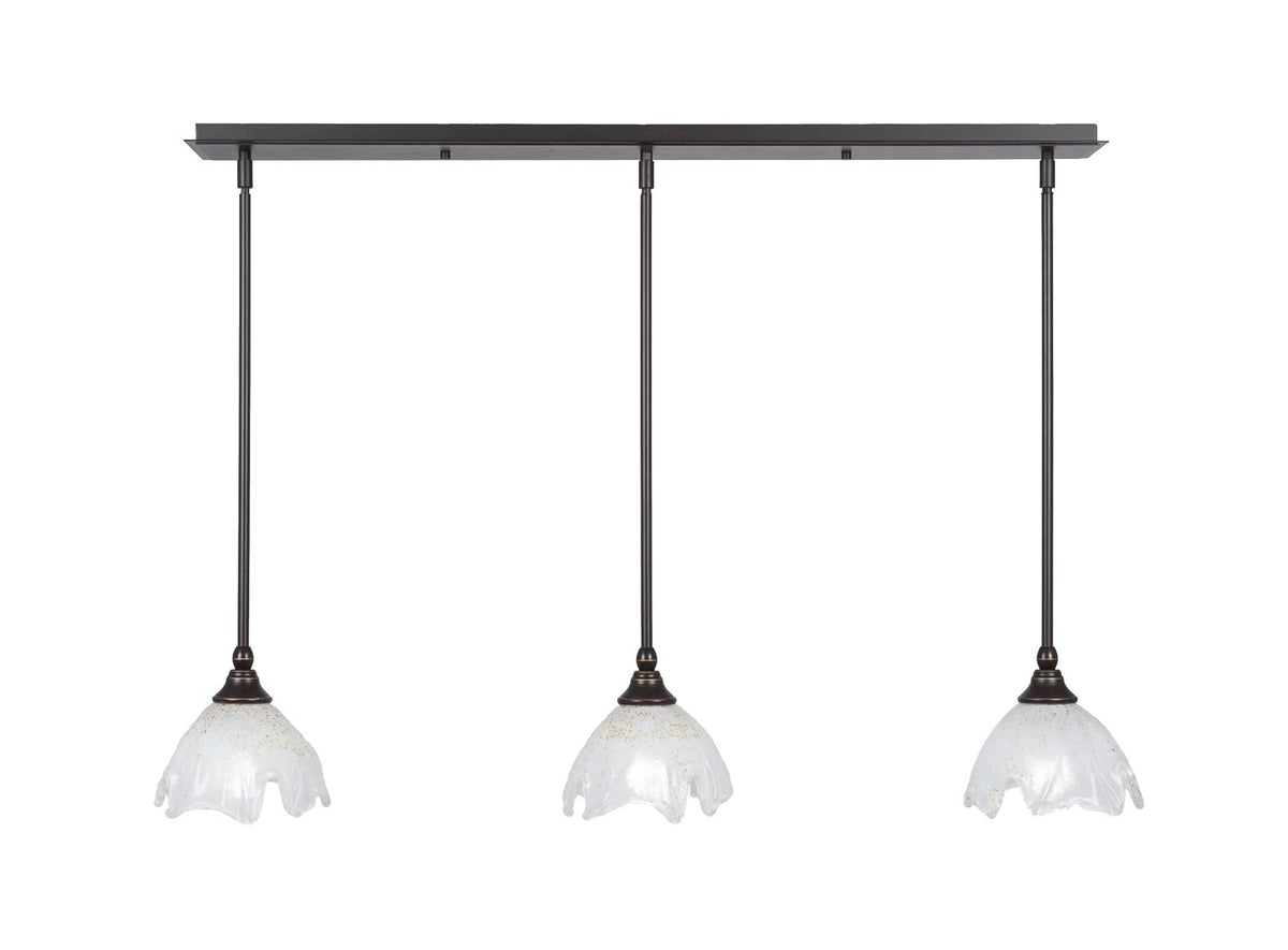 Toltec Lighting 3 Light Linear Pendalier In Dark Granite (36-Dg-755)
