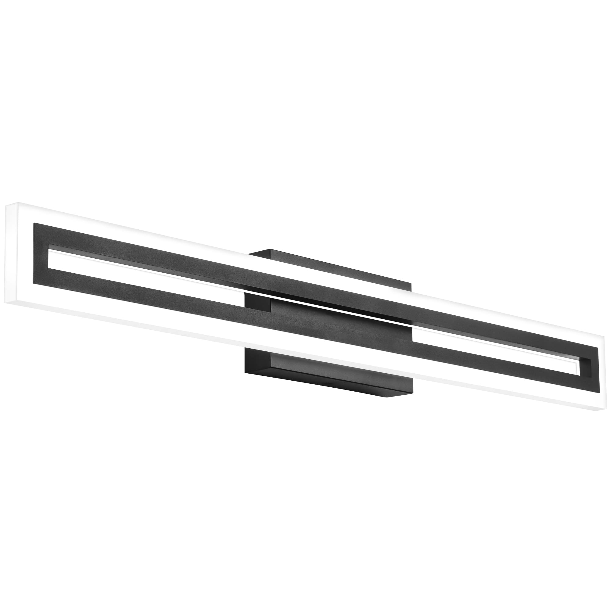 SOLFART Bathroom Vanity Light Fixture, 32inch Black Acrylic LED Light, Non-Dimmable, 6000K for Mirror Lighting