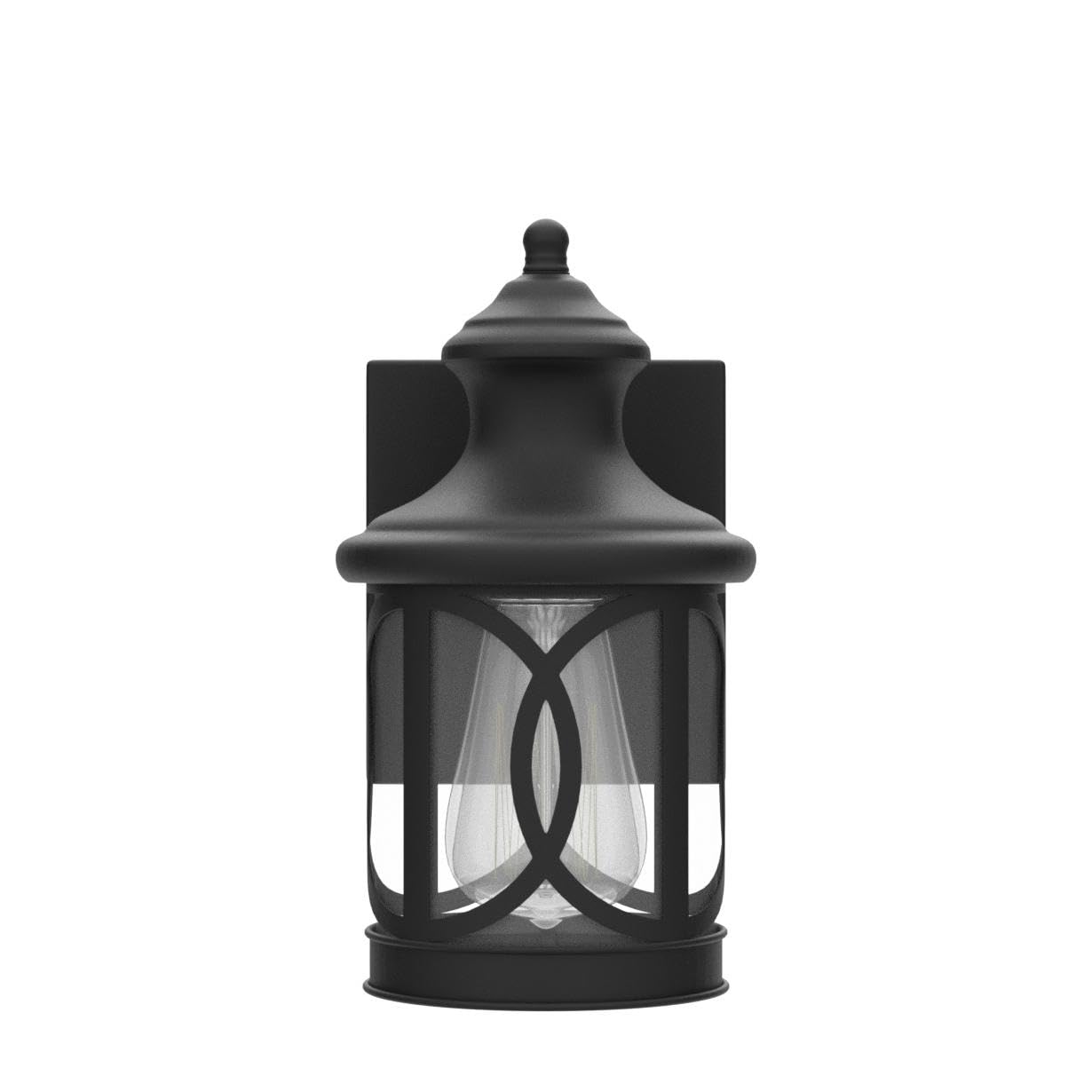 Laplusbelle Outdoor Wall Lights 2-Pack, Waterproof Metal Sconces, 9.75in H, Matte Black with Clear Glass Shade, Model CA2309-2W