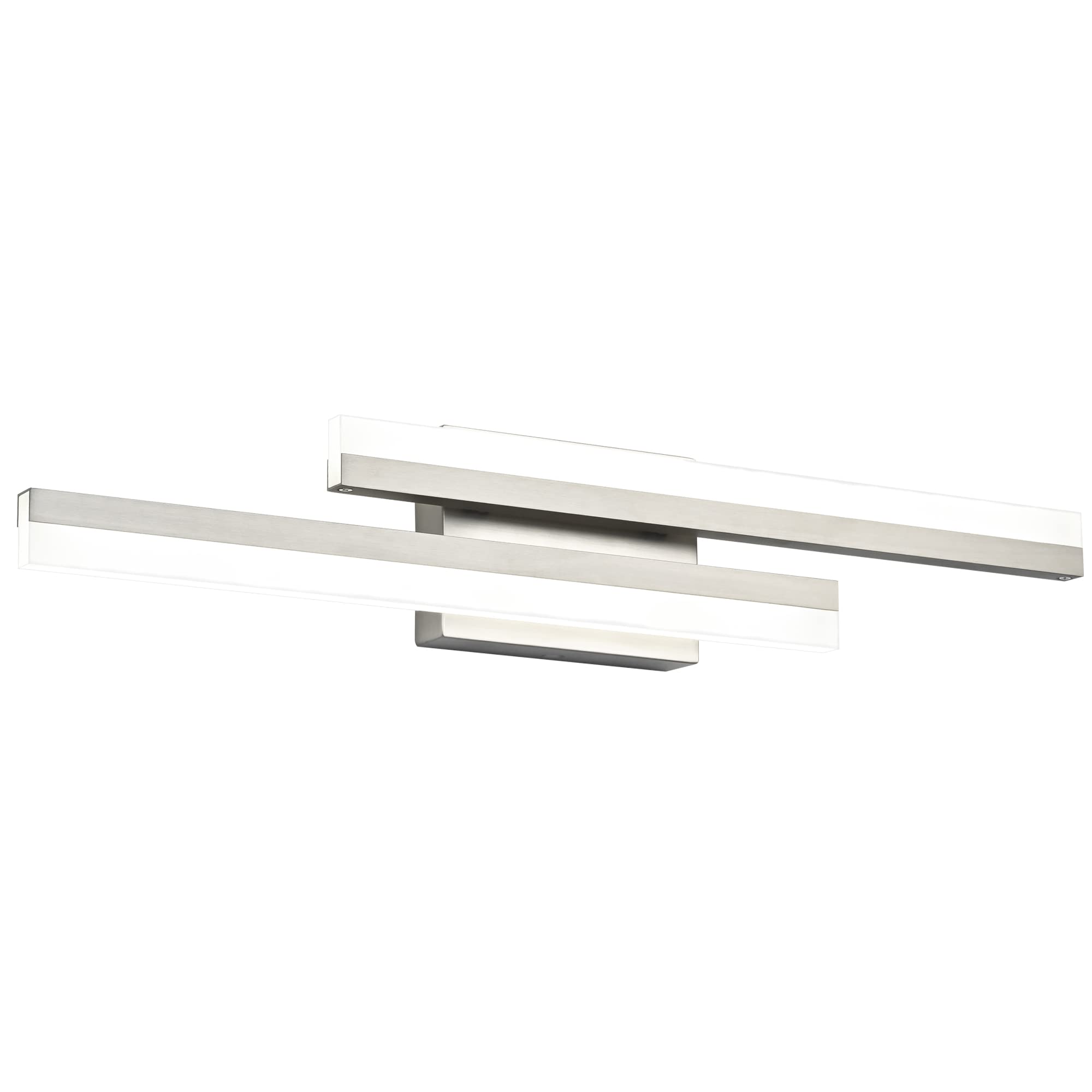 Presde Bathroom Vanity Light Dimmable 3 Colors Changeable 24In Modern Led Brushed Nickel Bathroom Wall Light Fixtures