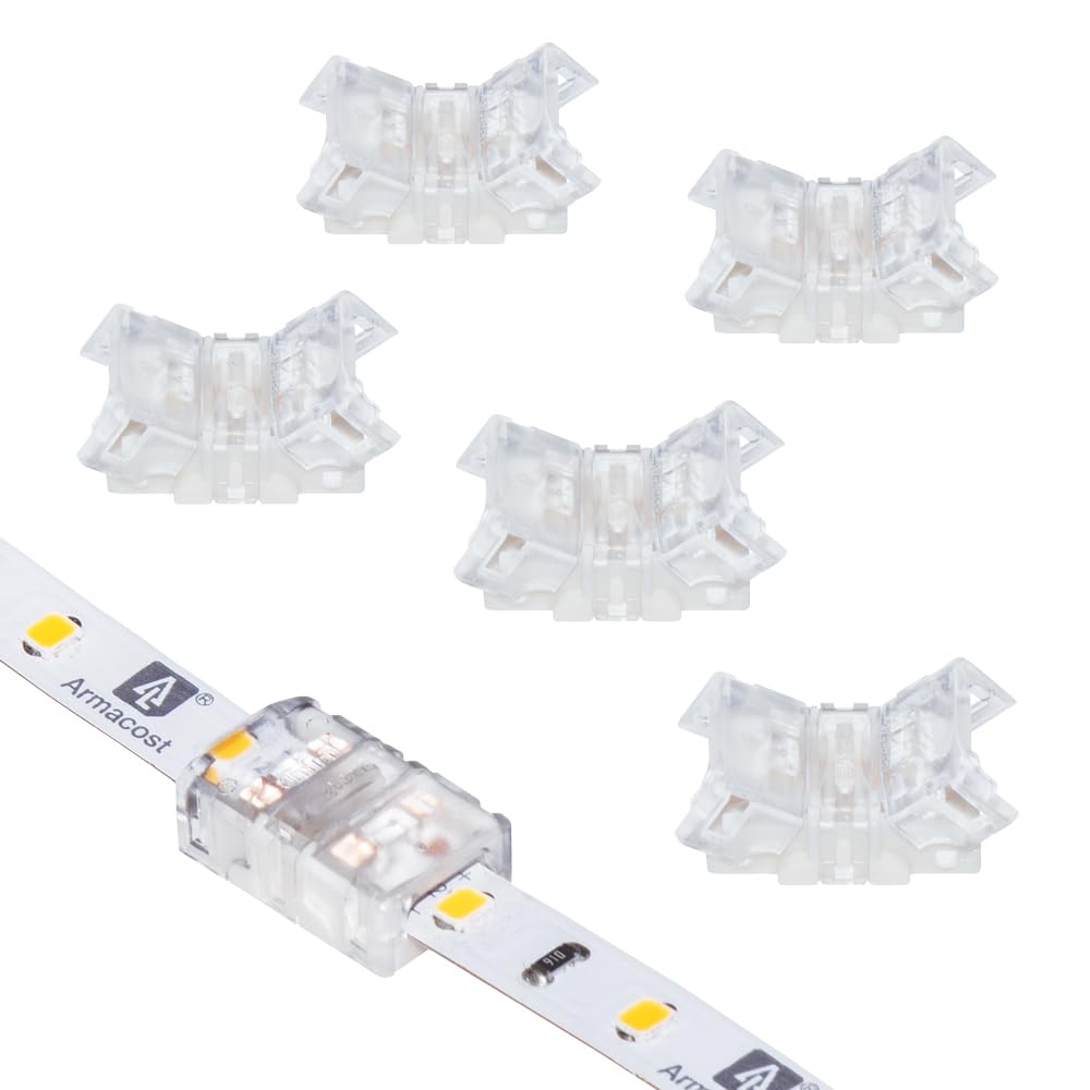 Armacost Lighting Tape-to-Tape Connector for White LED Strip Light 6-Pack 569820