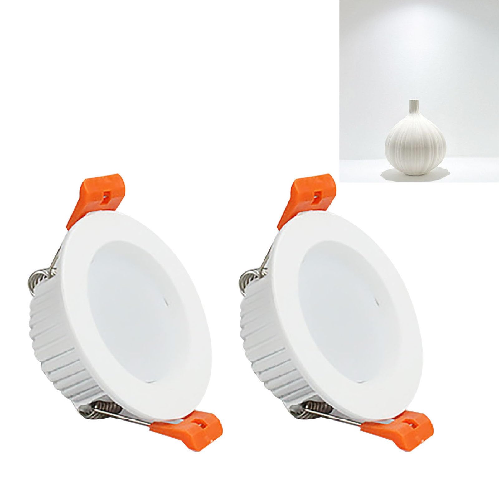 UEGFSIJRF Ultra-Thin 2-Inch Recessed Lighting Kit - 6000k LED Downlights 3W 180LM White Panel Lights for Ceiling Installation 2 