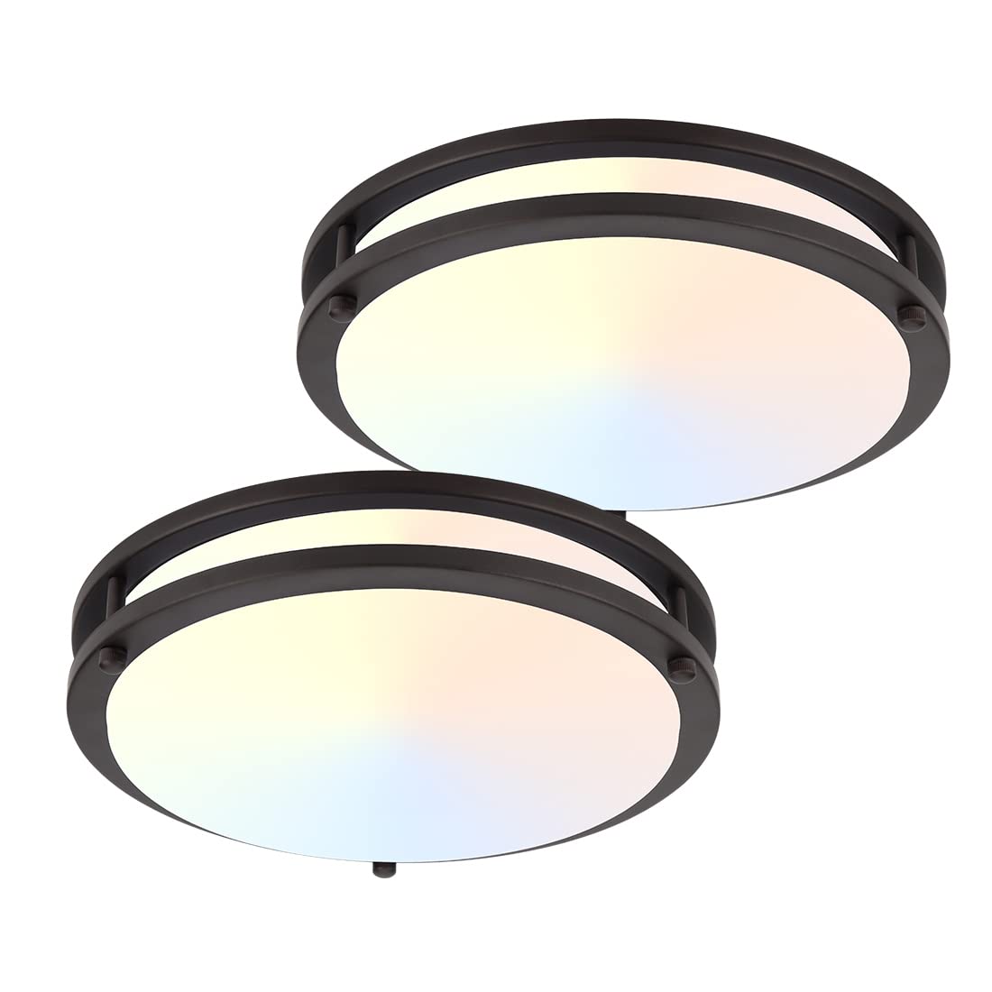 DAKASON LED Flush Mount Ceiling Light Fixture 10in 15W Dimmable 3000K/4000K/5000K Oil Rubbed Bronze CL01R250P15W