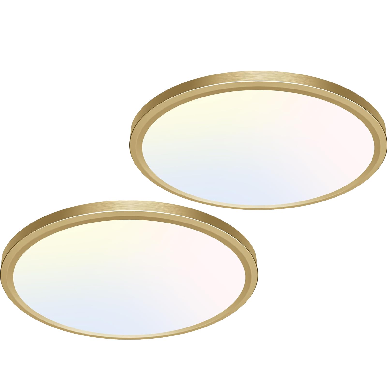 libtit 12 Inch LED Ceiling Light, 28W 3200lm, 3 Color Temperatures, Gold, Model CLS29A-2-GD, 2Pack