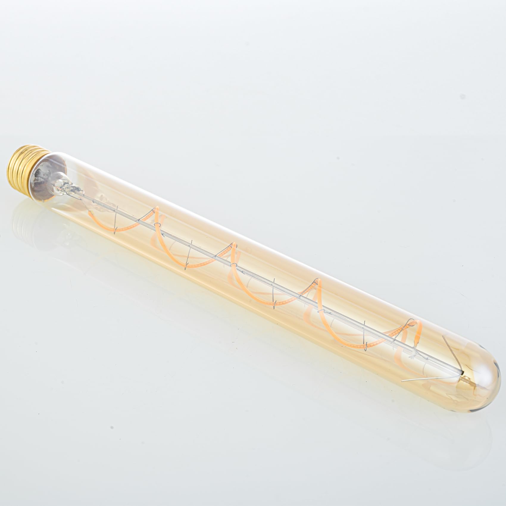 Beonllay T300/T10 Long Tubular Light Bulb,40 Watt Equivalent E26 Base Amber Vintage Edison Bulb 4W Dimmable Tubular Antique Styl