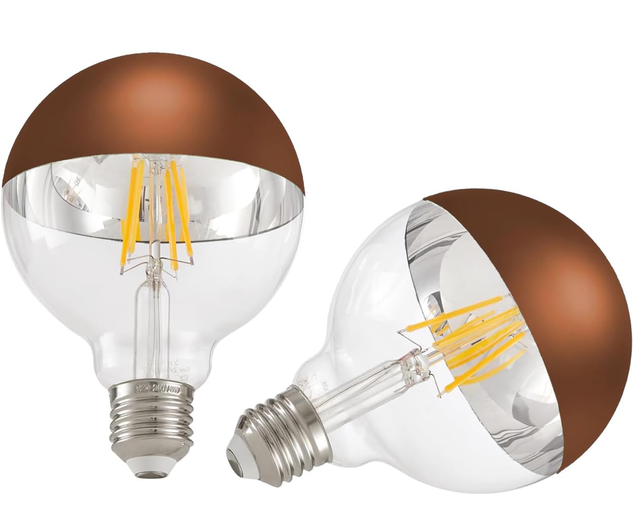Karlunkoy Large Half Chrome Light Bulb,Dimmable Anti-Glare 8W (80W Eq.) Led Edison Bulbs,G95 Globe Shape Decorative Led Decorati