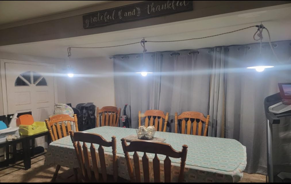 Kenmi Triple Pendant Light With Plug In Pendant Light,22Ft Industrial Hanging Lamp With Twisted Hemp Rope Independent Triple Swi