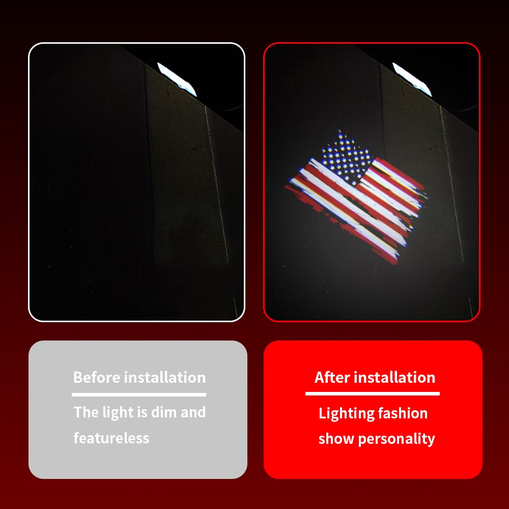 uuakarin Car Door Logo Lights Projector Lamps for Charger 2010-present, US Flag, ABS Material, 2 PCS
