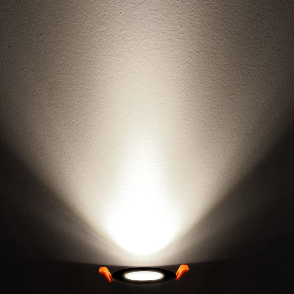 Inshareplus 2 Inch Led Downlight, 3W Recessed Lighting 220Lm Cob Dimmable, 4000K Natural White, Cri80, Black Trim, Led Ceiling L