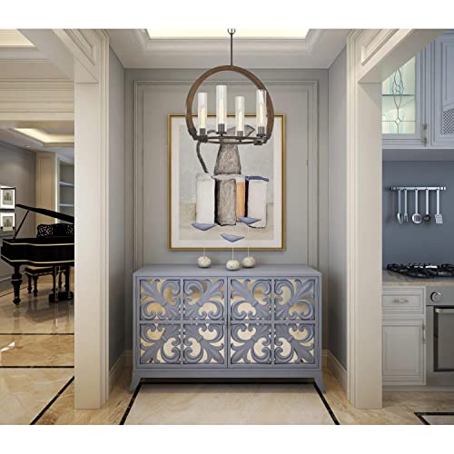 Cal Lighting FX-3691-4 Four Light Chandelier, Bronze/Dark Finish, Metal, 24 inches, Sulmona Collection