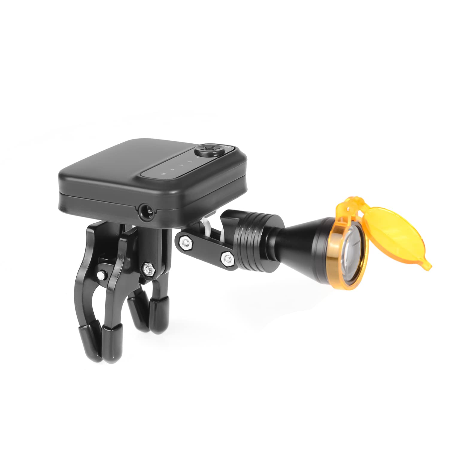 EustomA Cordless 5W LED Headlight Head Lamp Clip-on Type with Optical Yellow Filter and 2 Batteries for Magnifer Loupes YF-014