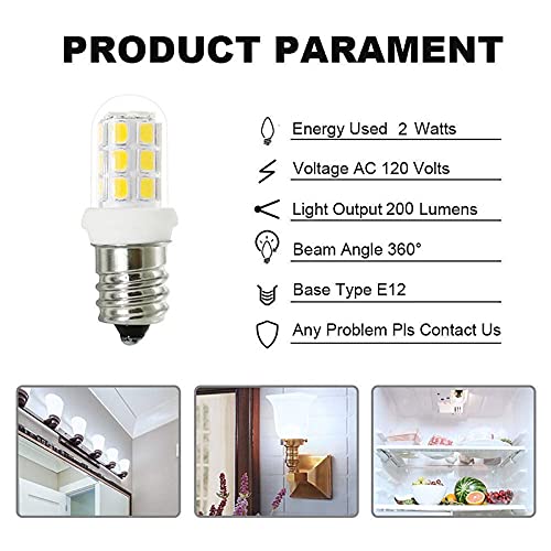 Xrzt E12 Led Bulbs Replacement For 15W Himalayan Salt Lamps, Night Light Bulbs,C7 Candelabra Led Light Bulb Replacement White 60