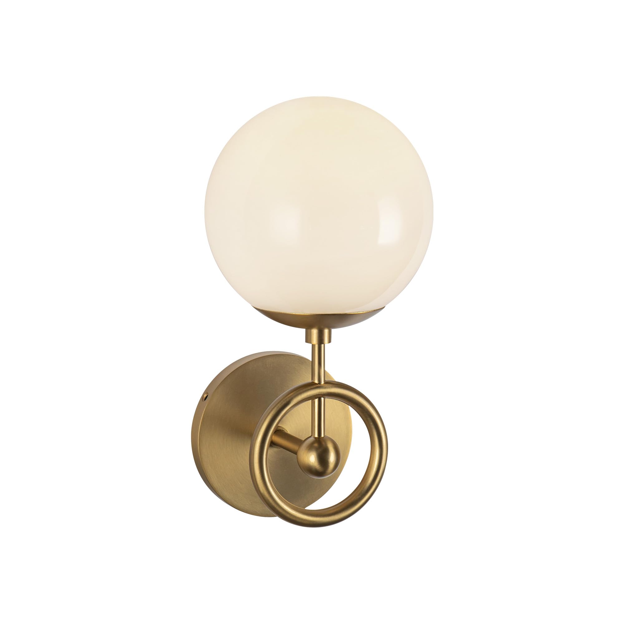 Alora Mood Fiore 6-in Brushed Gold/Glossy Opal Glass 1 Light Wall Vanity
