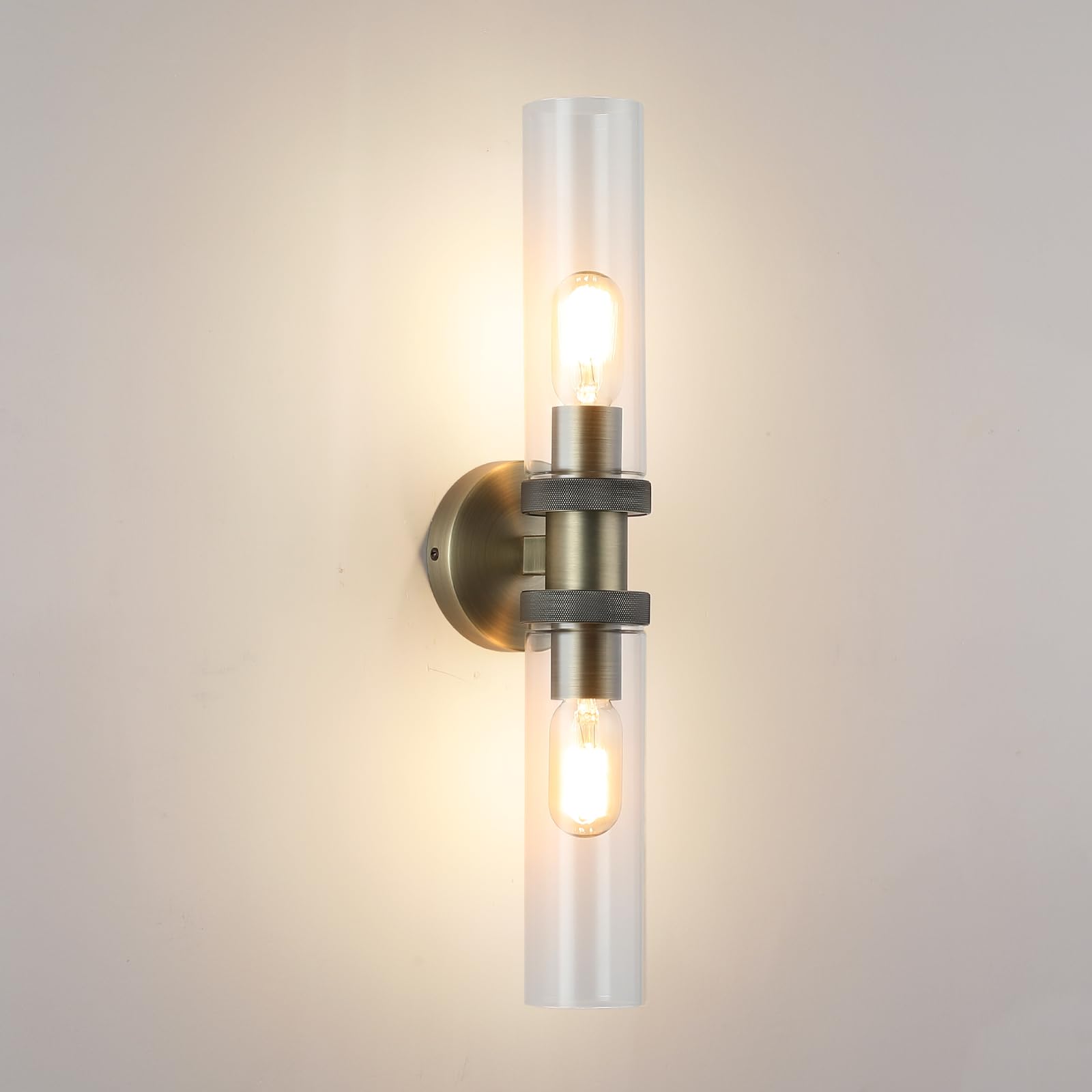 Ecobrt 2 Light Bathroom Vanity Light Brushed Bronze, E26 Bathroom Light Fixtures Side Mirror,Hallway Vanity Lights Fixtures, Mod