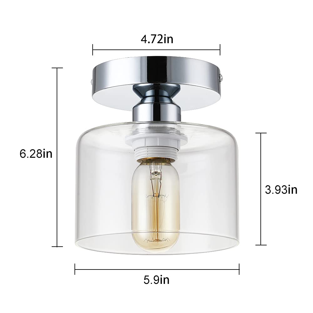 2 Pack Modern Semi Flush Mount Ceiling Light, Rustic Ceiling Light Fixture For Closet, Hallway, Kitchen, Dining Room, Hallway, F