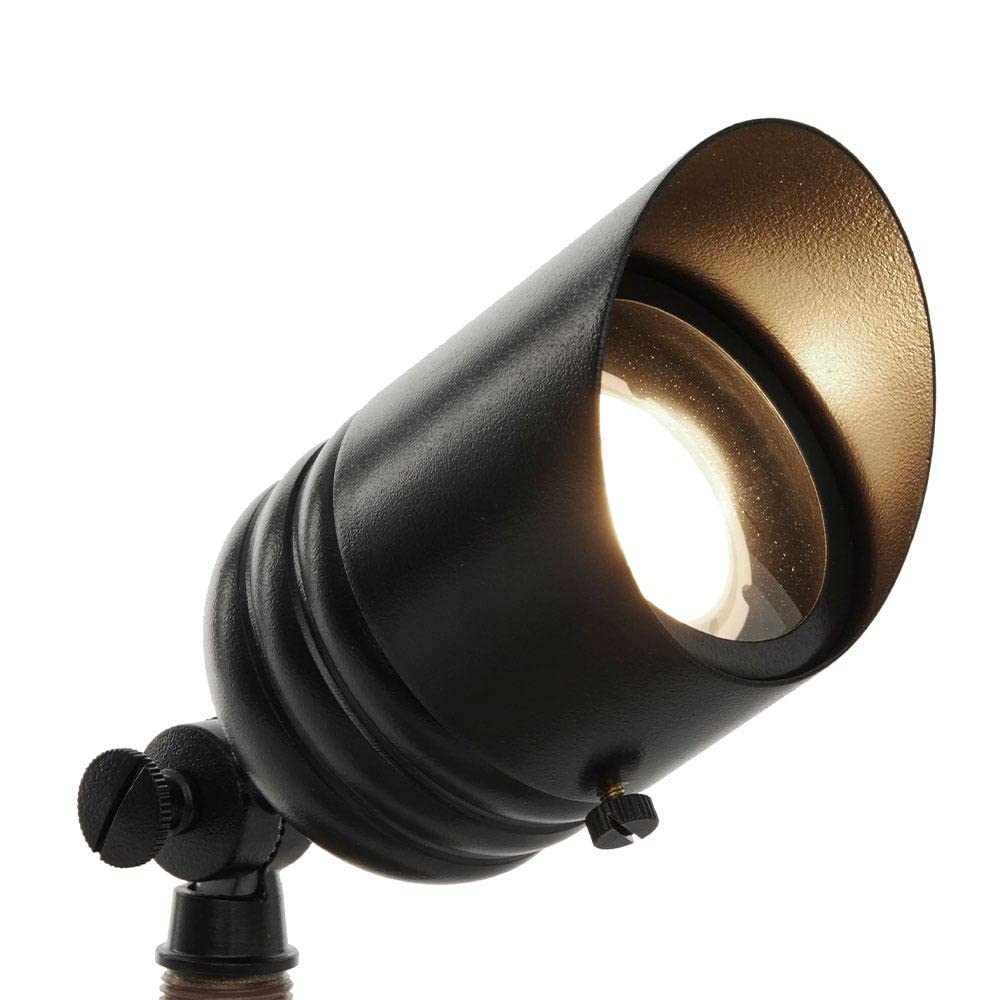 VOLT 12V Brass Outdoor Spotlights - 20-Pack with 5W LED Bulbs, Black, Ground Stakes