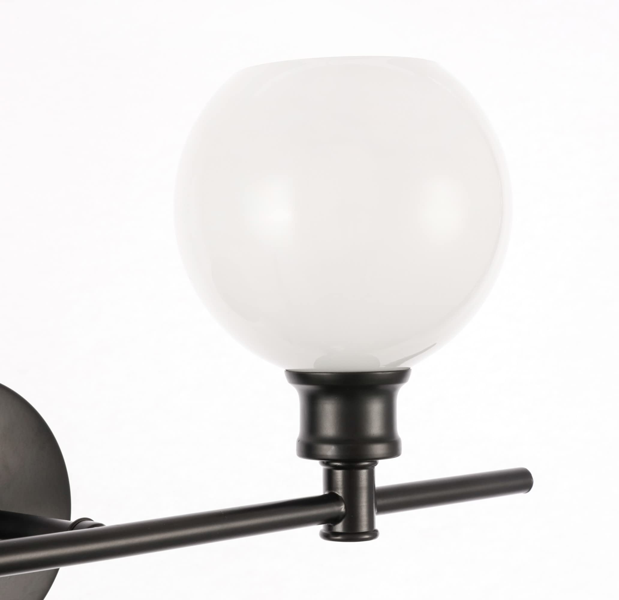 Living District Black Wall Sconce With Frosted White Glass - 1 Light Fixture