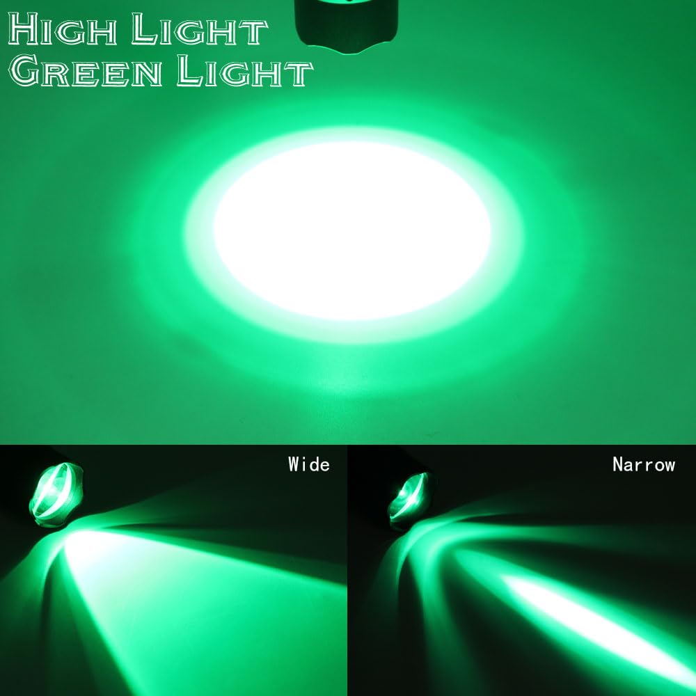 DARKBEAM Tactical LED Green Flashlight, Rechargeable, Pocket Size, Model 501B-S, Aluminum, Ideal for Fishing & Hunting