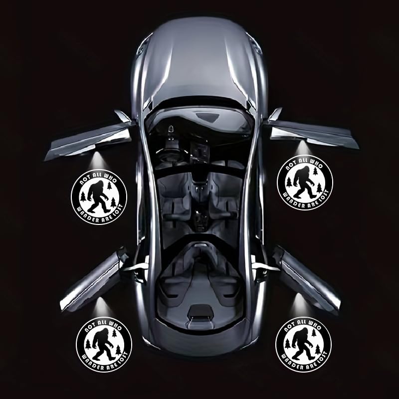 Lmzljz 4Pcs Car Door Lights Bigfoot Door Lights Logo Projector Led Shadow Welcome Lamp Big Foot Sasquatch Car Accessories Bigfoot Gifts For Men Women Suitable For All Vehicles Motorcycle Bike