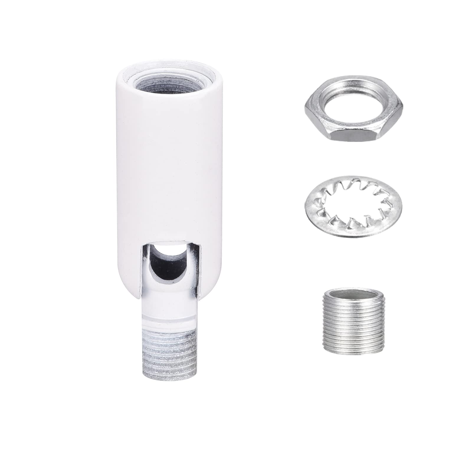 Meccanixity Sloped Ceiling Adapter 180 Degree Swivel M10 Thread, For Chandelier Ceiling Pendant Light, White Pack Of 2